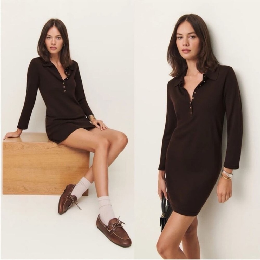 Reformation Luell Regenerative Merino Polo Mini Dress Size Small